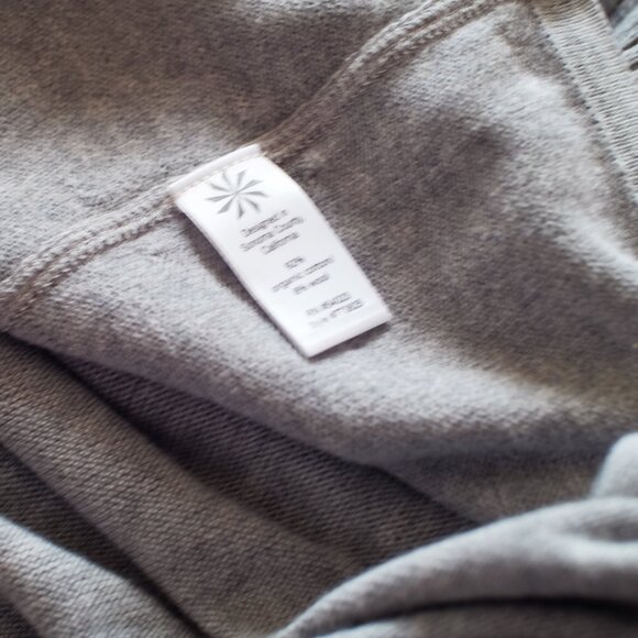 Athleta Sochi Gray Draped Wrap Cowl Long Sleeve Dress Sz M Organic Cotton & Wool - Picture 4 of 4